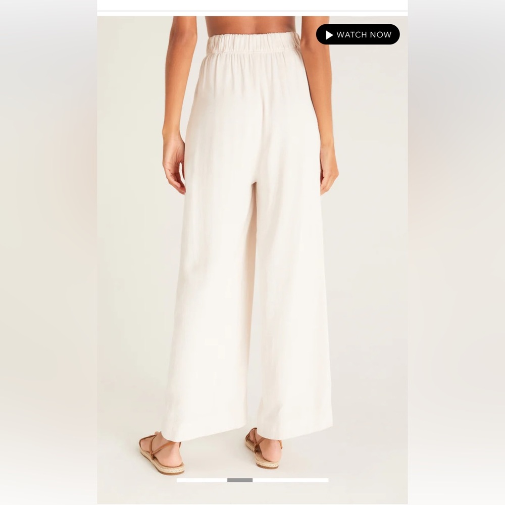 Z Supply Off-White High-Rise Wide Leg Pants - Picture 2 of 3